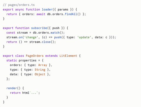 Code sample from subscribe