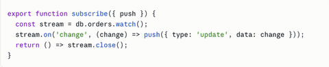Code sample from subscribe