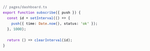 Code sample from subscribe
