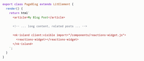 Code sample from lazy-hydration